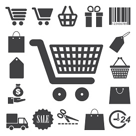 Shopping icons set. Illustration
