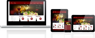 Website template on multiple devices